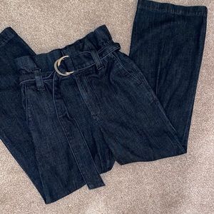 EXPRESS CINCHED WAIST FLARE JEANS